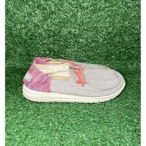 Hey Dude Wally Grey Pink Toddler Size 13C Comfort Loafer Walking Shoes Sneakers